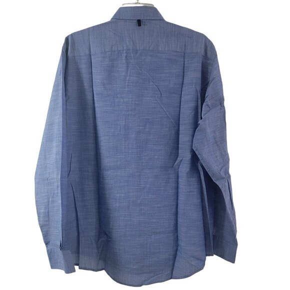 Nicole Miller NM Men’s Blue Button Up Long Sleeve Career Casual Shirt – Size XL - Picture 5 of 14